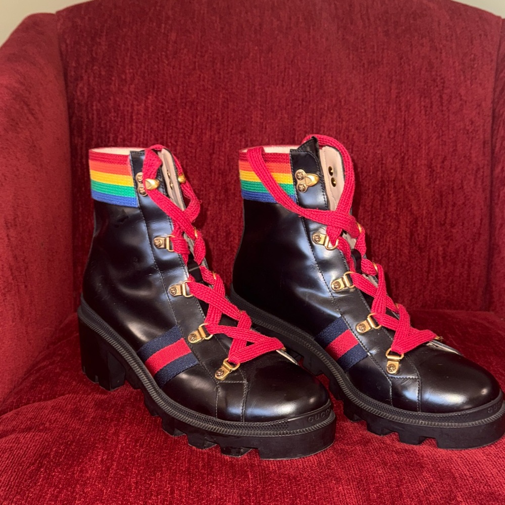 Gucci 🌈🏳️‍🌈 Combat Boots sz 40